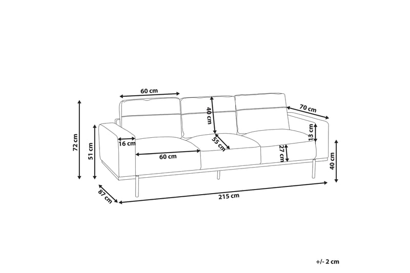 Bruna Sofa 3-seter - Brun - Møbler - Sofaer - 3 seter sofa