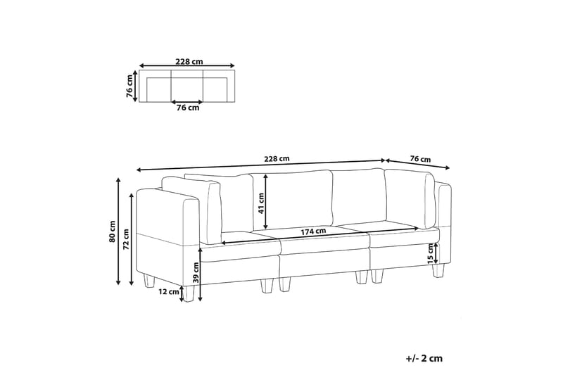 Buck Sofa 3-seter - Svart - Møbler - Sofaer - 3 seter sofa