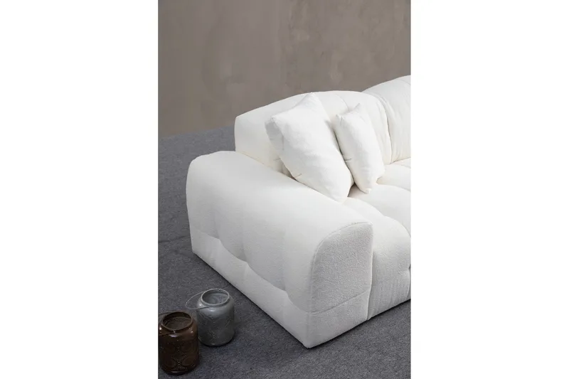 Buddy 4-seters Sofa med Divan - Hvit - Møbler - Sofaer - Sofaer med sjeselong - 4 seters sofa med divan