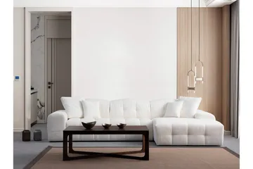 Buddy 4-seters Sofa med Divan - Hvit - Møbler - Sofaer - Sofaer med sjeselong - 4 seters sofa med divan