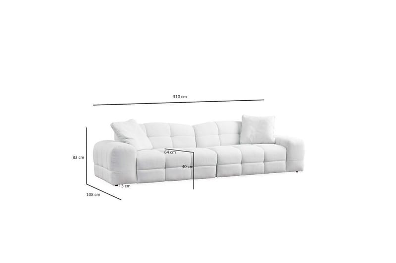 Buddy Sofa 3-seter - Hvit - Møbler - Sofaer - 3 seter sofa