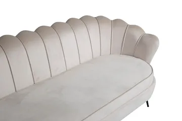 Calais 3-seter Buet Sofa 180 cm i Fløyel - Beige - Møbler - Sofaer - 3 seter sofa