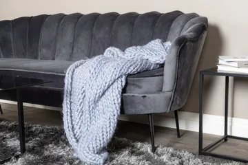 Calais 3-seter Buet Sofa 180 cm i Fløyel - Mørkegrå - Møbler - Sofaer - 3 seter sofa
