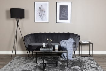 Calais 3-seter Buet Sofa 180 cm i Fløyel - Mørkegrå - Møbler - Sofaer - 3 seter sofa