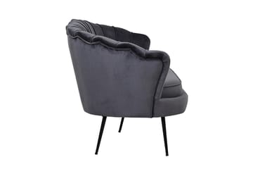 Calais 3-seter Buet Sofa 180 cm i Fløyel - Mørkegrå - Møbler - Sofaer - 3 seter sofa