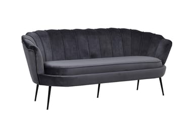 Calais 3-seter Buet Sofa 180 cm i Fløyel - Mørkegrå - Møbler - Sofaer - 3 seter sofa