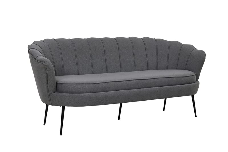 Calais 3-seter Buet Sofa 180 cm i Stoff - Grå - Møbler - Sofaer - 3 seter sofa
