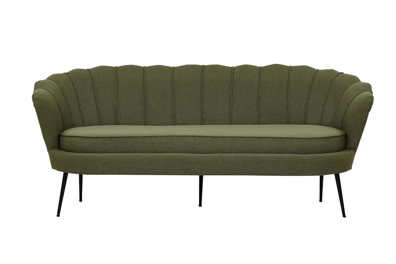 Calais 3-seter Buet Sofa 180 cm i Stoff, Grønn