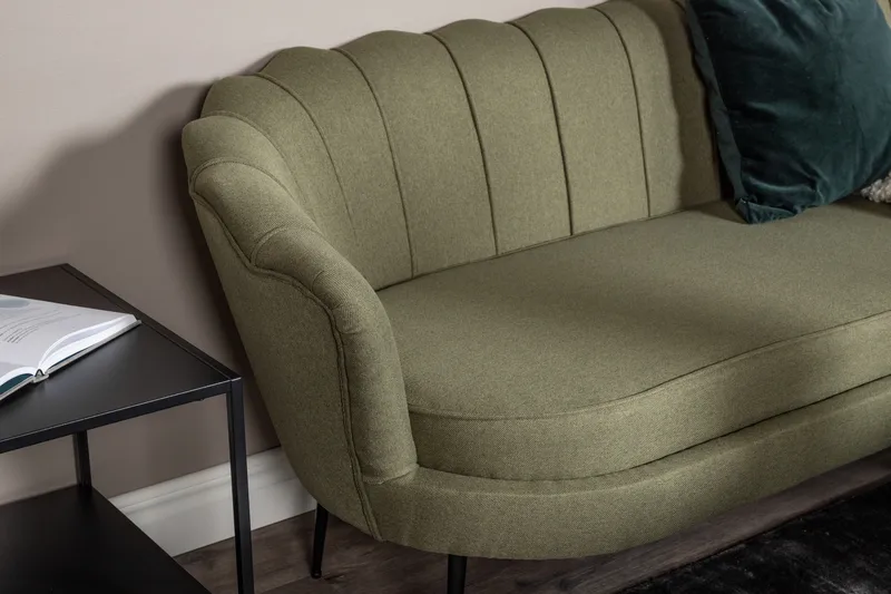 Calais 3-seter Buet Sofa 180 cm i Stoff - Grønn - Møbler - Sofaer - 3 seter sofa