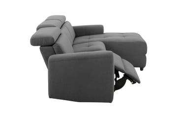 Capena 3-seter Høyrevendt L-formet Hjørnesofa 275 cm med Recliner i Stoff - Grå - Møbler - Sofaer - Reclinersofaer