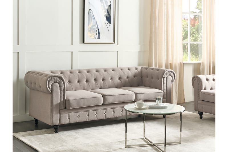 Casonya Sofa 3-seter - Beige/Mørkt tre - Møbler - Sofaer - 3 seter sofa