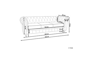 Casonya Sofa 3-seter - Beige/Mørkt tre - Møbler - Sofaer - 3 seter sofa