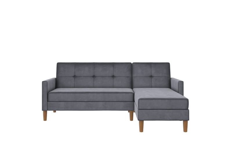 Chaiselong Lilly Antrasitt, Fløyel - Antrasitt, Fløyel - Møbler - Sofaer - Sofaer med sjeselong