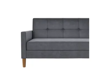 Chaiselong Lilly Antrasitt, Fløyel - Antrasitt, Fløyel - Møbler - Sofaer - Sofaer med sjeselong - 3 seters sofa med divan