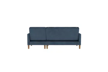 Chaiselong Lilly Blå, Fløyel - Blå, Fløyel - Møbler - Sofaer - Sofaer med sjeselong - 3 seters sofa med divan
