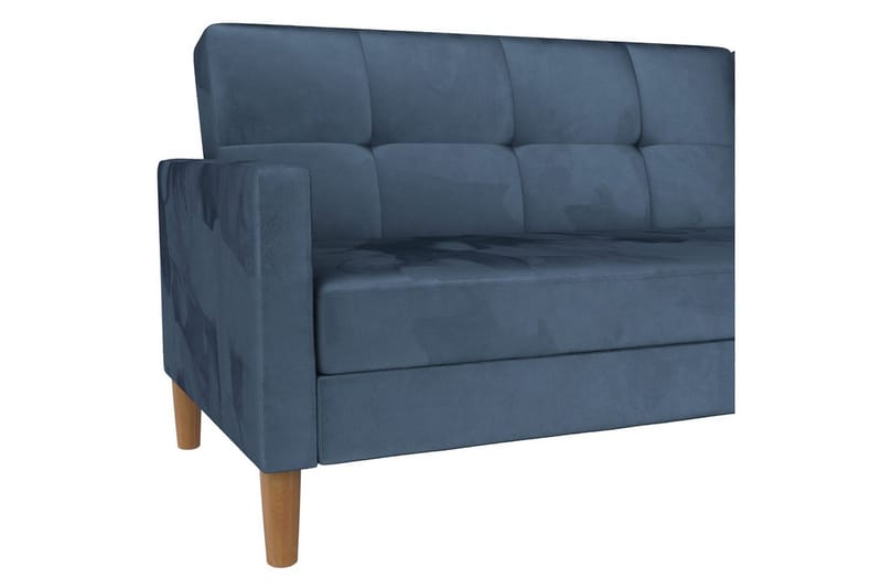 Chaiselong Lilly Blå, Fløyel - Blå, Fløyel - Møbler - Sofaer - Sofaer med sjeselong - 3 seters sofa med divan