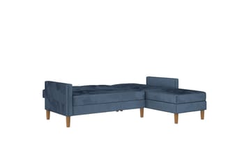 Chaiselong Lilly Blå, Fløyel - Blå, Fløyel - Møbler - Sofaer - Sofaer med sjeselong