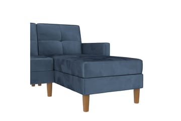 Chaiselong Lilly Blå, Fløyel - Blå, Fløyel - Møbler - Sofaer - Sofaer med sjeselong