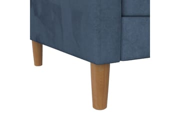 Chaiselong Lilly Blå, Fløyel - Blå, Fløyel - Møbler - Sofaer - Sofaer med sjeselong - 3 seters sofa med divan