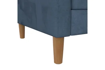 Chaiselong Lilly Blå, Fløyel - Blå, Fløyel - Møbler - Sofaer - Sofaer med sjeselong - 3 seters sofa med divan
