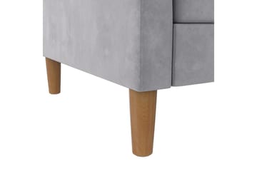 Chaiselong Lilly Lys grå, Fløyel - Lys grå, Fløyel - Møbler - Sofaer - Sofaer med sjeselong - 3 seters sofa med divan