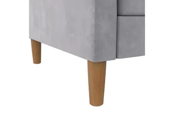 Chaiselong Lilly Lys grå, Fløyel - Lys grå, Fløyel - Møbler - Sofaer - Sofaer med sjeselong - 3 seters sofa med divan