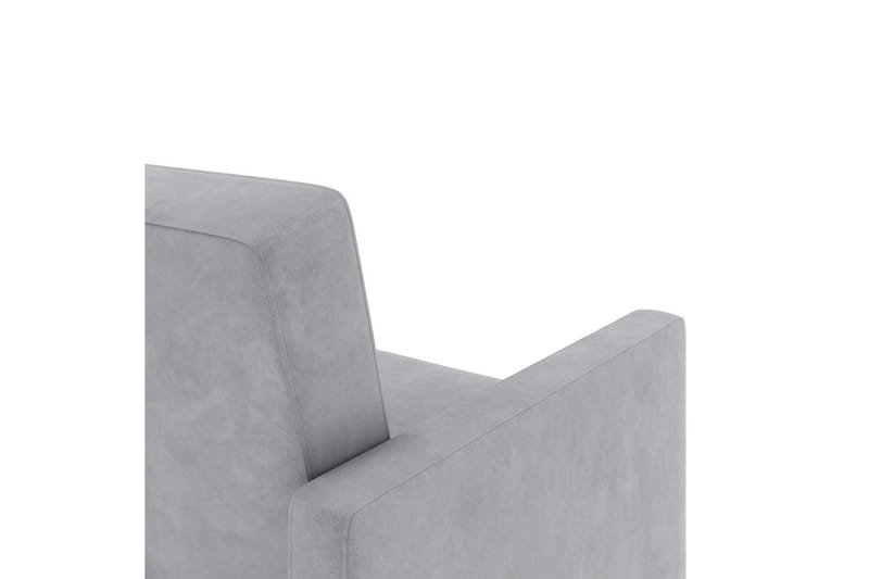 Chaiselong Lilly Lys grå, Fløyel - Lys grå, Fløyel - Møbler - Sofaer - Sofaer med sjeselong - 3 seters sofa med divan
