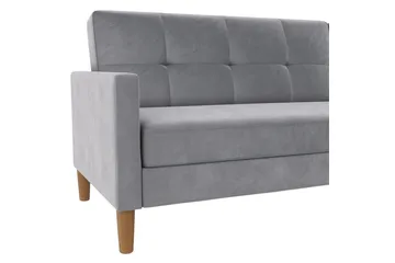 Chaiselong Lilly Lys grå, Fløyel - Lys grå, Fløyel - Møbler - Sofaer - Sofaer med sjeselong - 3 seters sofa med divan