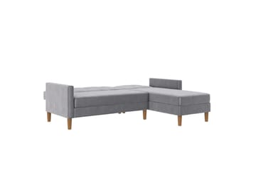 Chaiselong Lilly Lys grå, Fløyel - Lys grå, Fløyel - Møbler - Sofaer - Sofaer med sjeselong
