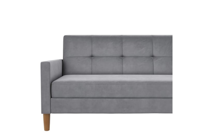 Chaiselong Lilly Lys grå, Fløyel - Lys grå, Fløyel - Møbler - Sofaer - Sofaer med sjeselong