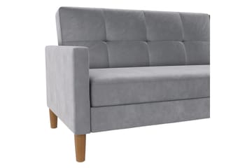 Chaiselong Lilly Lys grå, Fløyel - Lys grå, Fløyel - Møbler - Sofaer - Sofaer med sjeselong