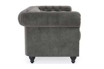 Chesterfield Deluxe 2-seters Sofa - Mørkegrå - Møbler - Sofaer - Fløyelssofaer