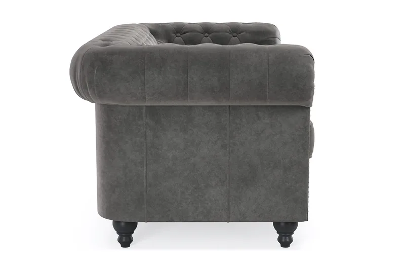 Chesterfield Deluxe 2-seters Sofa - Mørkegrå - Møbler - Sofaer - Fløyelssofaer