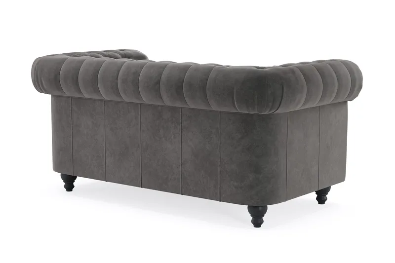 Chesterfield Deluxe 2-seters Sofa - Mørkegrå - Møbler - Sofaer - Fløyelssofaer