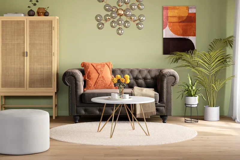 Chesterfield Deluxe 2-seters Sofa - Mørkegrå - Møbler - Sofaer - Fløyelssofaer