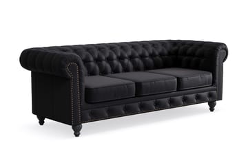 Chesterfield Deluxe 3-seter Sofa - Svart - Møbler - Sofaer - 3 seter sofa