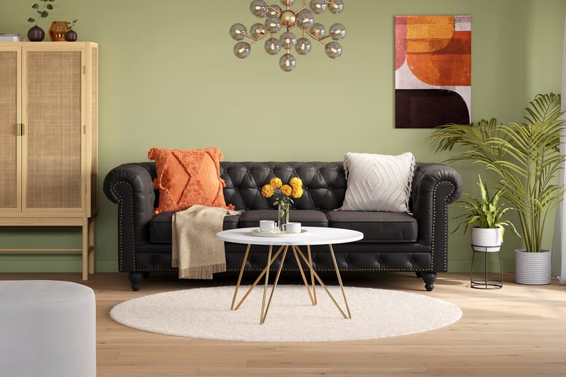Chesterfield Deluxe 3-seter Sofa - Svart - Møbler - Sofaer - 3 seter sofa