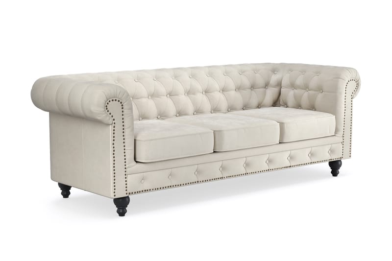 Chesterfield Deluxe 3-seters Sofa - Beige - Møbler - Sofaer - 3 seter sofa