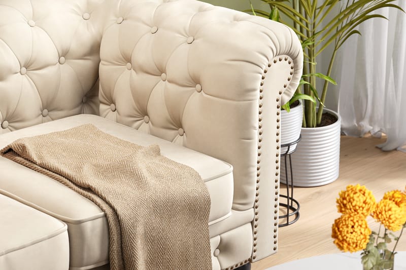 Chesterfield Deluxe 3-seters Sofa - Beige - Møbler - Sofaer - 3 seter sofa