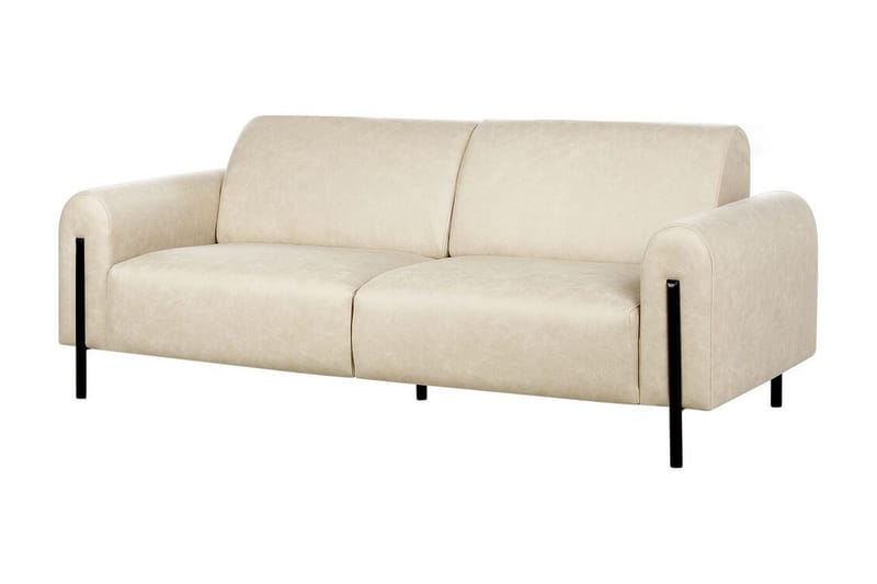 Christa Sofa 3-seter - Beige/Svart - Møbler - Sofaer - Skinnsofaer