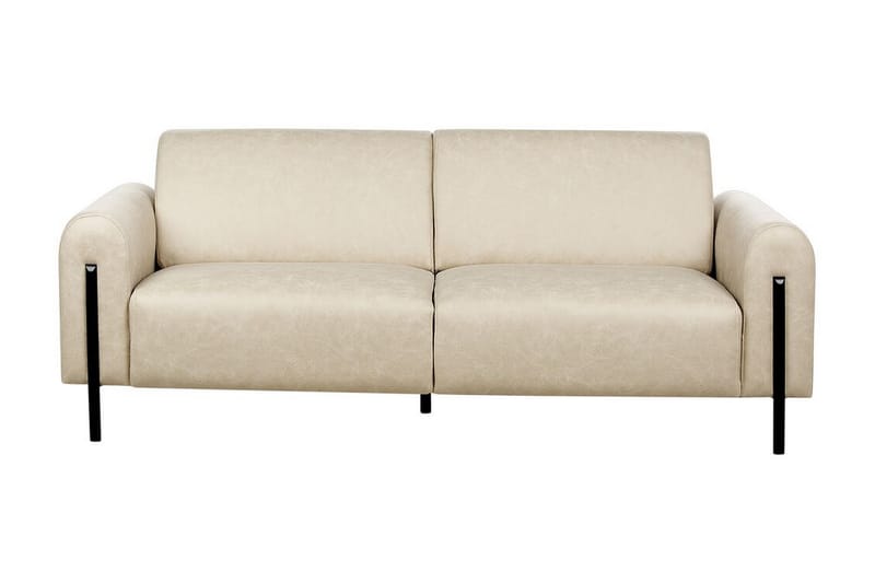 Christa Sofa 3-seter - Beige/Svart - Møbler - Sofaer - Skinnsofaer