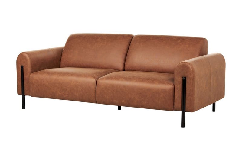 Christa Sofa 3-seter - Brun/Svart - Møbler - Sofaer - Skinnsofaer