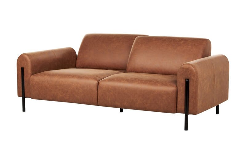 Christa Sofa 3-seter - Brun/Svart - Møbler - Sofaer - Skinnsofaer