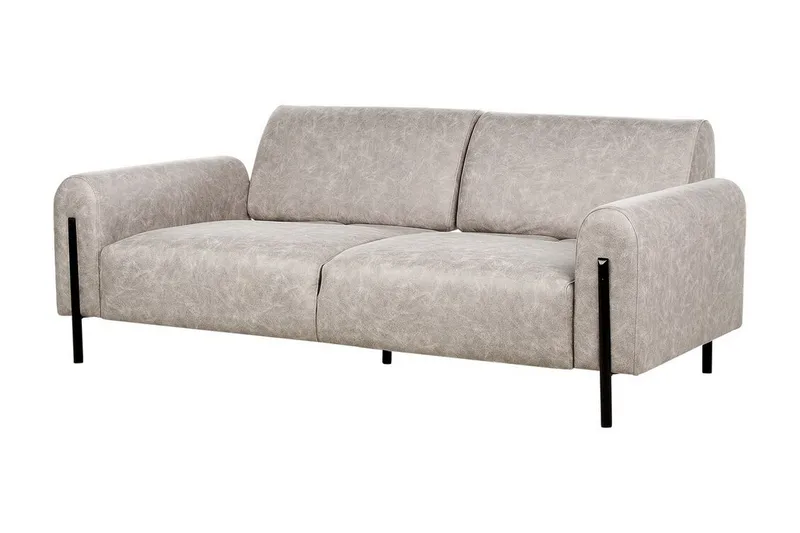 Christa Sofa 3-seter - Grå/Svart - Møbler - Sofaer - Skinnsofaer