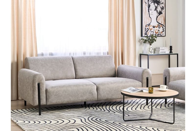 Christa Sofa 3-seter - Grå/Svart - Møbler - Sofaer - Skinnsofaer