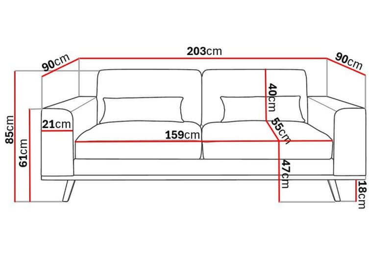 Copenhagen 2-seters Manchestersofa - Mørk grå - Møbler - Sofaer - 2 seter sofa