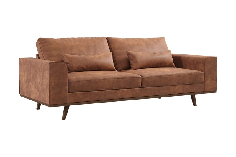 Copenhagen 3-seters Sofa i Kunstlær - Brun - Møbler - Sofaer - Skinnsofaer