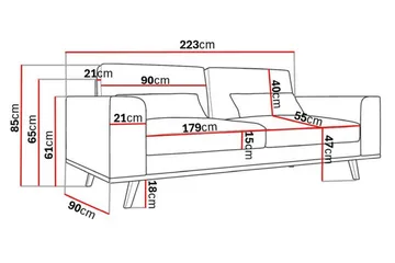 Copenhagen 3-seters Sofa i Kunstlær - Brun - Møbler - Sofaer - Skinnsofaer