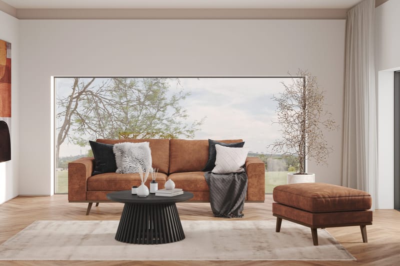 Copenhagen 3-seters Sofa i Kunstlær - Brun - Møbler - Sofaer - Skinnsofaer