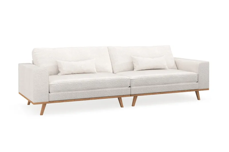Copenhagen 4-seters Sofa i Bouclé - Hvit - Møbler - Sofaer - 4 seter sofa